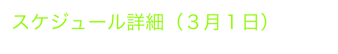 スケジュール詳細（３月１日）